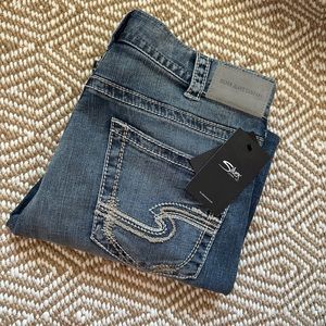 NWT Silver Jeans Co. Men’s Zac Relaxed Fit Straight Leg Jeans  Size 33 Inseam 32